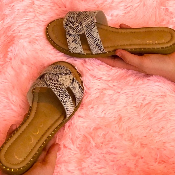 Ccocci Sugar Slippers beige snake skin sandals - Picture 6 of 7